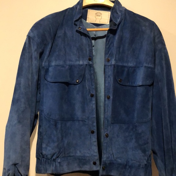 Georgetown Leather Design Vintage Royal Blue Suede Jacket - Picture 3 of 8